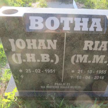 BOTHA J.H.B. 1951- &amp; M.M. 1955-2016