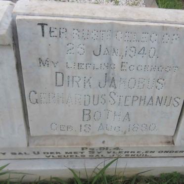 BOTHA Dirk Jakobus Gerhardus Stephanus 1890-1940 &amp; Wilhelmina Hart BROWNE 1900-1966
