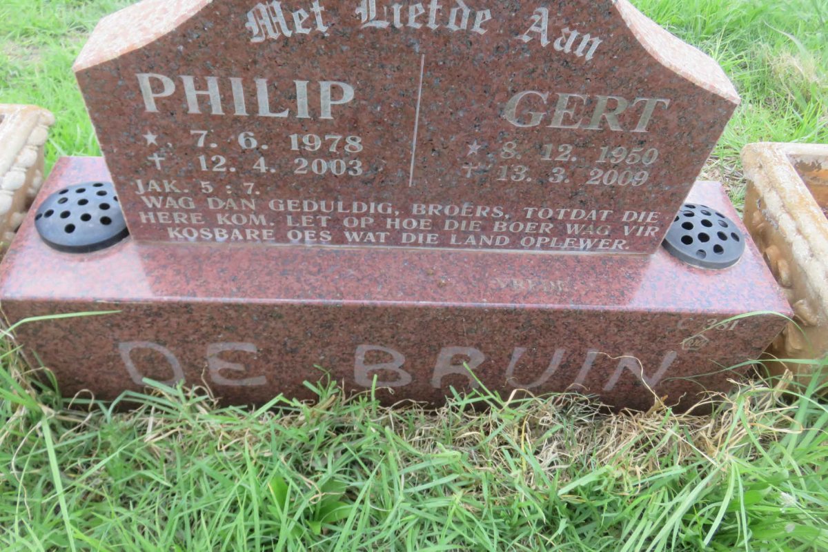 BRUIN Gert, de 1950-2009 :: DE BRUIN Philip 1978-2003
