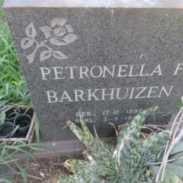 BARKHUIZEN Petronella F. 1892-1943