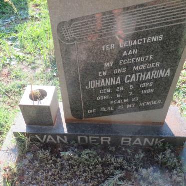 BANK Johanna Catharina, van der 1928-1986