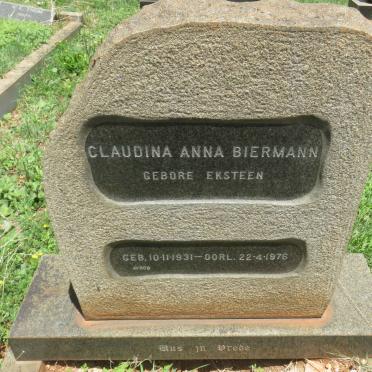 BIERMANN Claudina Anna nee EKSTEEN 1931-1976