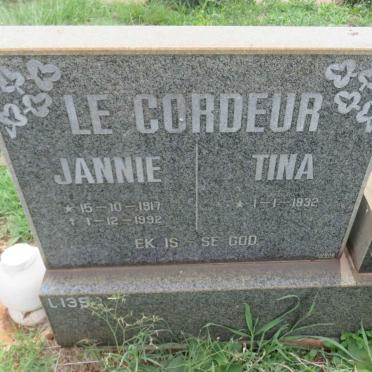 CORDEUR Jannie, le 1917-1992 &amp; Tina 1932-