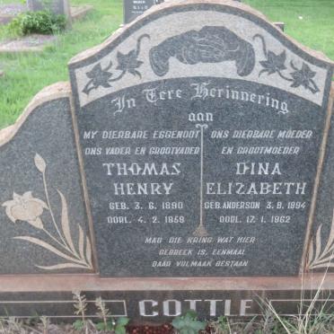 COTTLE Thomas Henry 1890-1959 &amp; Dina Elizabeth ANDERSON 1894-1962