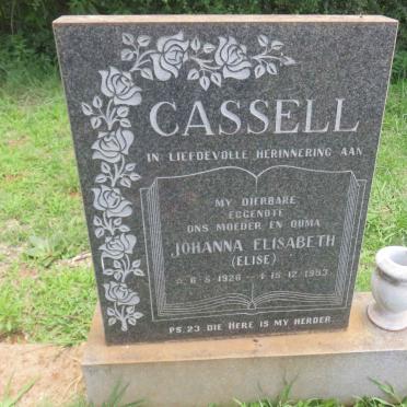 CASSELL Johanna Elizabeth 1926-1993