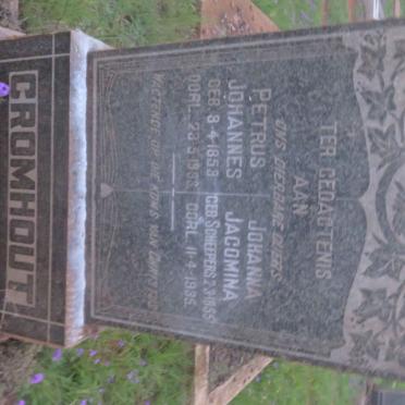 CROMHOUT Petrus Johannes 1853-1933 &amp; Johanna Jacomina SCHEEPERS 1855-1935