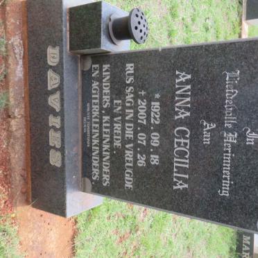 DAVIES Anna Cecilia 1922-2007