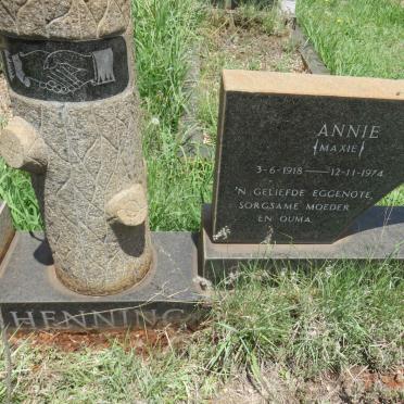 HENNING Pieter Jacob 1914-1977 &amp; Annie 1918-1974