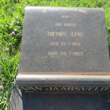 JAARSVELD Theunis Gert, van 1921-1963