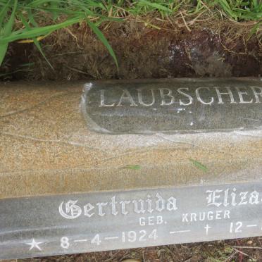 LAUBSCHER Gertruida Elizabeth nee KRUGER 1924-1972