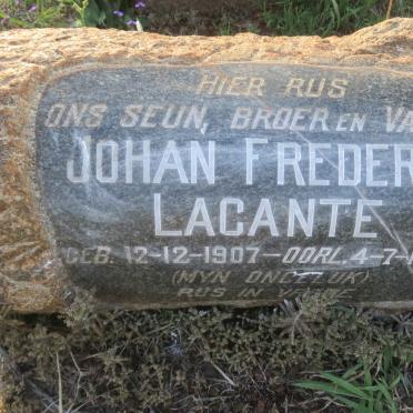 LACANTE Johan Frederik 1907-1950