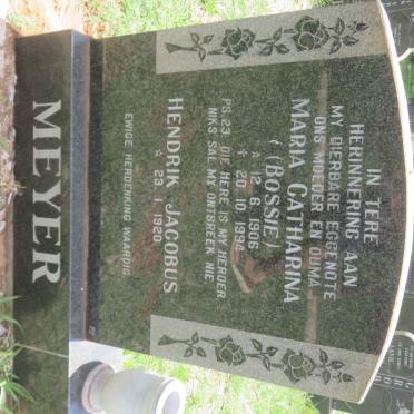 MEYER Hendrik Jacobus 1920- &amp; Maria Catharina 1906-1994