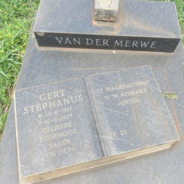 MERWE Gert Stephanus, van der 1911-1977