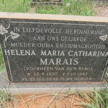 MARAIS Helena Maria Catharina nee VAN DEN BERG 1897-1987