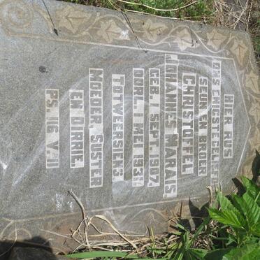 MARAIS Christoffel Johannes 1907-1931