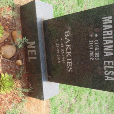 NEL Bakkies 1946-2018 &amp; Mariana Elsa 1950-2002