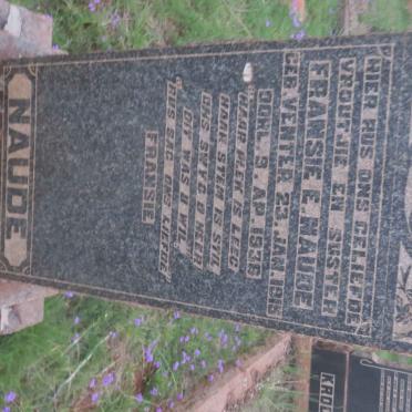 NAUDE Fransie E. nee VENTER 1915-1936