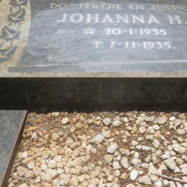 PLESSIS Johanna H., du 1935-1935