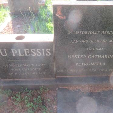 PLESSIS Cornelius Andries Jacobus, du 1916-1987 &amp; Hester Catharina Petronella REINERS 1924-2007