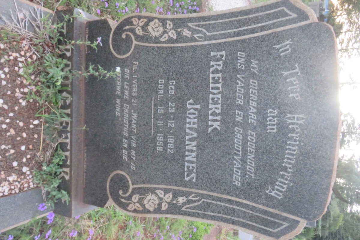 POTGIETER Frederik Johannes 1882-1958