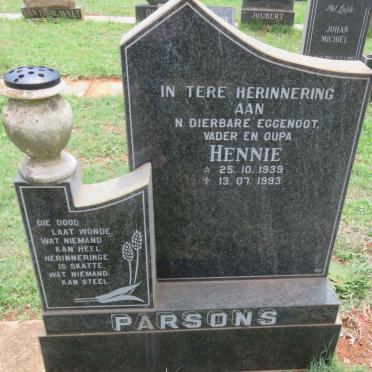 PARSONS Hennie 1939-1993