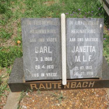 RAUTENBACH Carl 1906-1973 &amp; Janetta M.L.F. 1913-1991