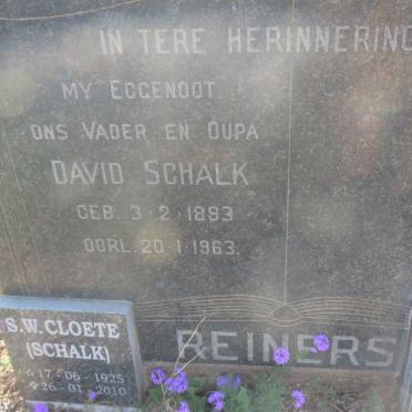 REINERS David Schalk 1893-1963 :: CLOETE S.W. 1925-2010 :: CLOETE M.M.S. 1928-2004