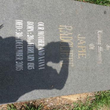 RADCLIFFE Japie 1915-2005