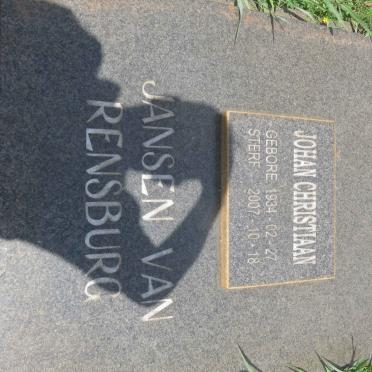 RENSBURG Johan Christiaan, Jansen van 1934-2007 :: JANSEN VAN RENSBURG Marthinus Ezaias 1958-1973