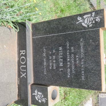 ROUX Willem L. 1915-1974 &amp; Cornelia Z. 1918-1989