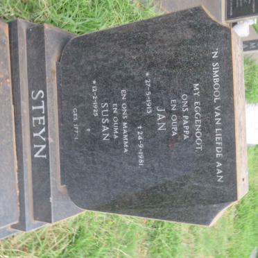 STEYN Jan 1913-1981 &amp; Susan 1925-