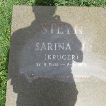 STEYN Sarina J. nee KRUGER 1920-1973