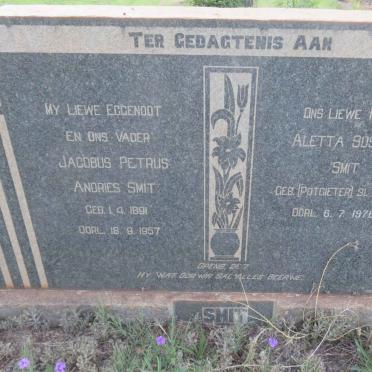 SMIT Jacobus Petrus Andries 1891-1957 &amp; Aletta Susanna POTGIETER 1889-1976