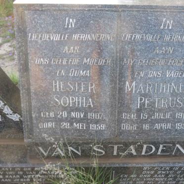 STADEN Marthinus Petrus, van 1903-1955 &amp; Hester Sophia 1907-1959