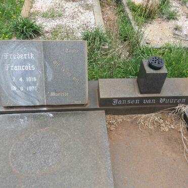 VUUREN Frederik Francois, Jansen van 1918-1975 &amp; Elizabeth 1908-1986