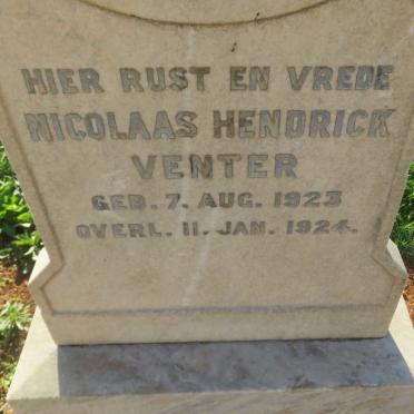 VENTER Nicolaas Hendrick 1923-1924