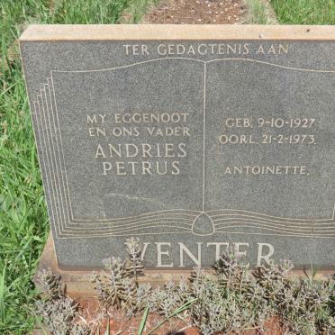 VENTER Andries Petrus 1927-1973