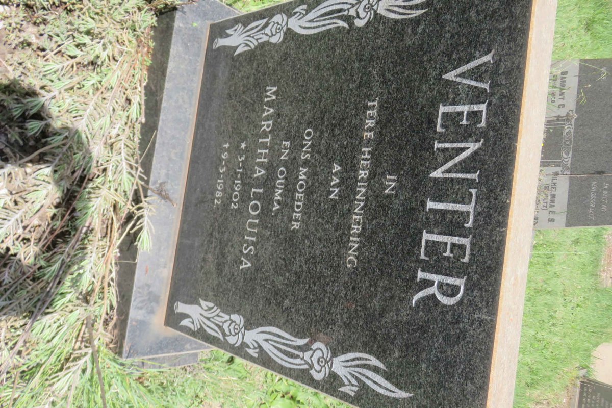 VENTER Martha Louisa 1902-1982