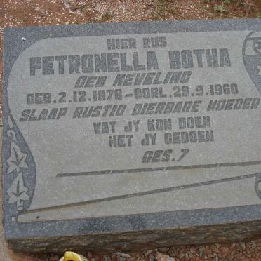 BOTHA Petronella nee NEVELING 1878-1960