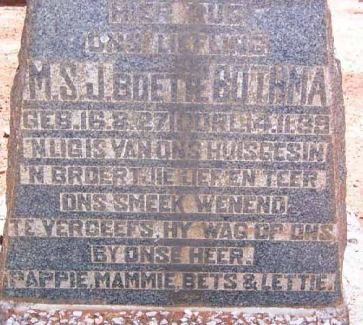 BOTHMA M.S.J.  1927-1939