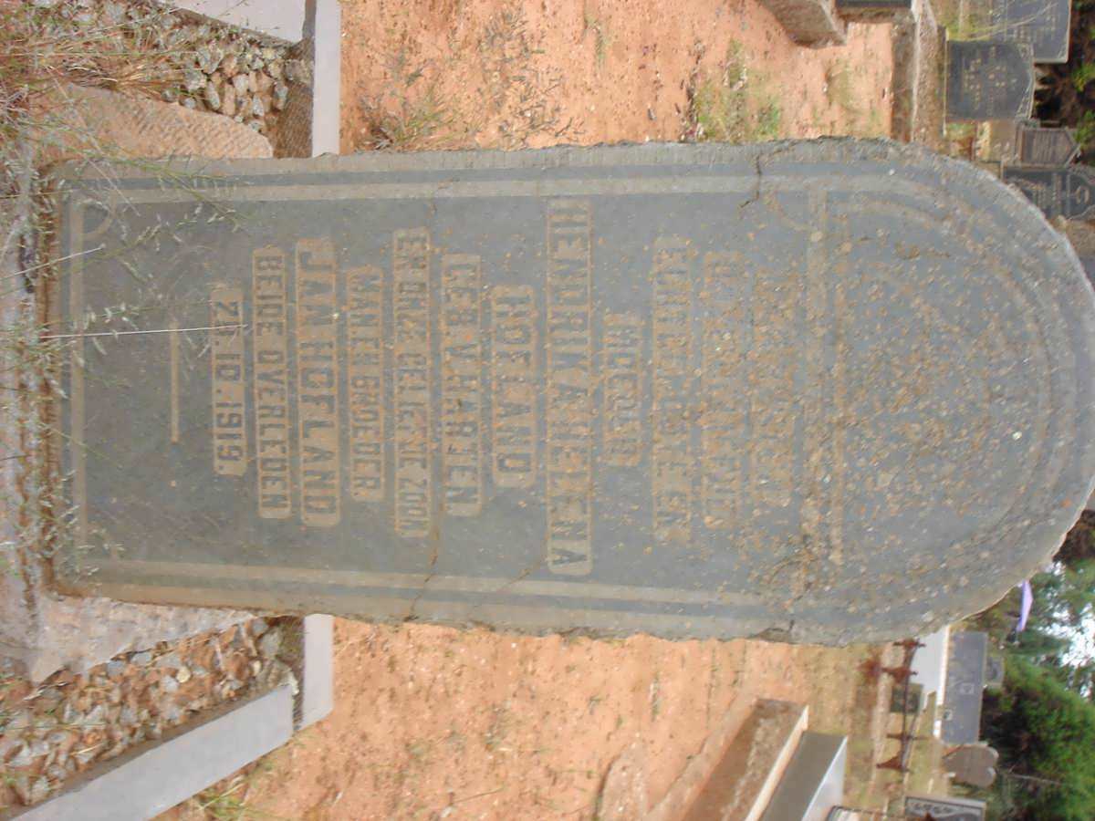 HOFLAND Hendrika Helena nee V. MARTIN -1919 :: HOFLAND Jan -1919