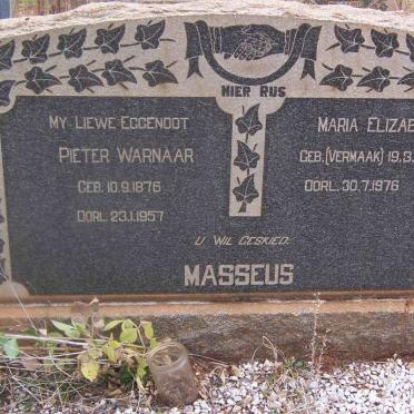 MASSEUS Pieter Warnaar 1876-1957 &amp; Maria Elizabeth VERMAAK 1886-1976