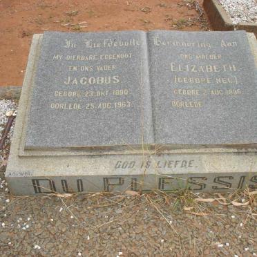 PLESSIS Jacobus, du 1890-1963 &amp; Elizabeth NEL 1896-