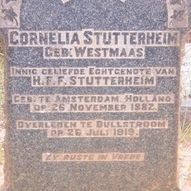 STUTTERHEIM Cornelia nee WESTMAAS 1882-1919