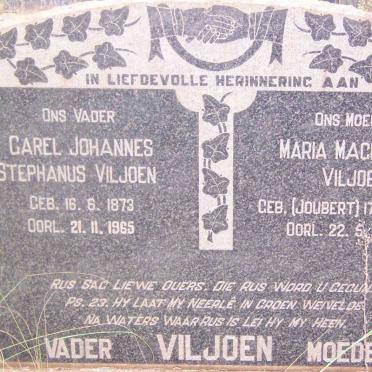 VILJOEN Carel Johannes Stephanus 1873-1965 &amp; Maria Magdalena JOUBERT 1886-1962