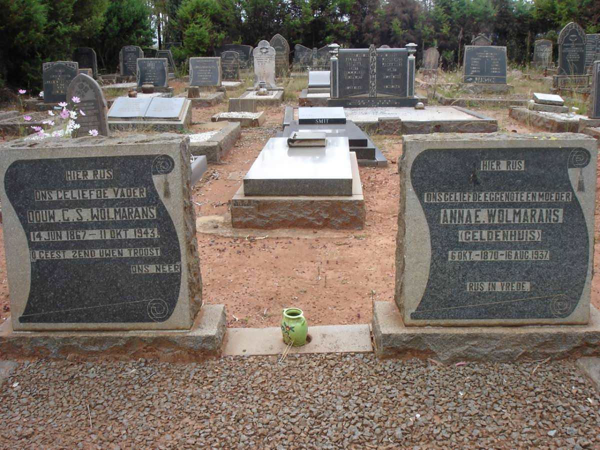 WOLMARANS Douw C.S. 1867-1943 &amp; Anna E. GELDENHUIS 1876-1937