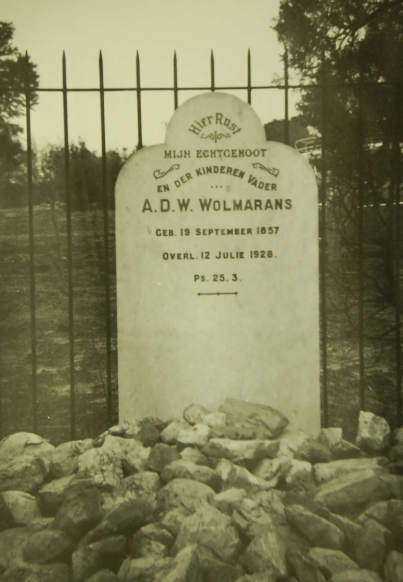WOLMARANS A.D.W. 1857-1928