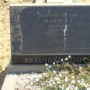 BEZUIDENHOUT Maria A.J. nee BARNARD 1903-1981 