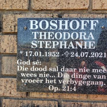 BOSHOFF Theodora Stephanie 1952-2021