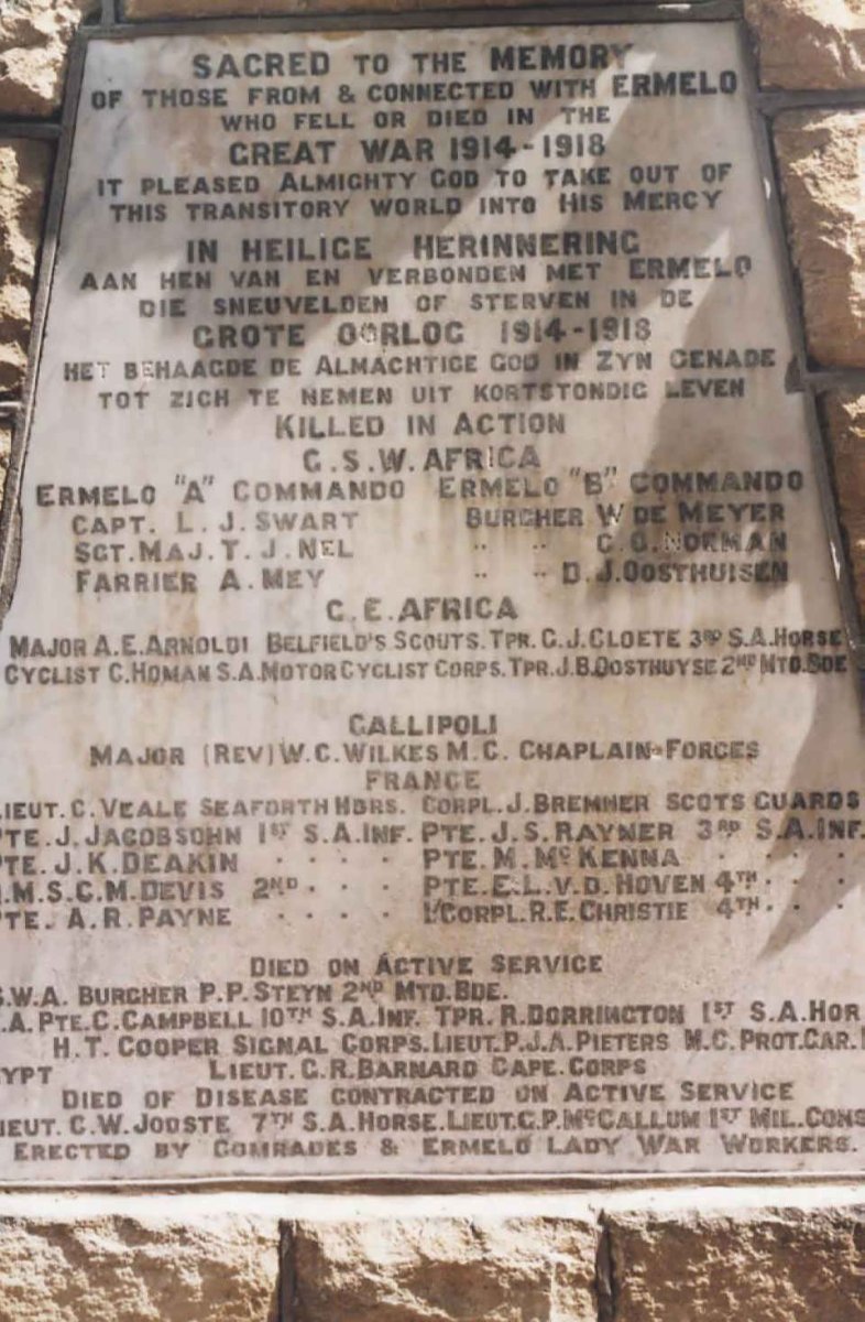 1. Memorial - for those fallen in World War 1